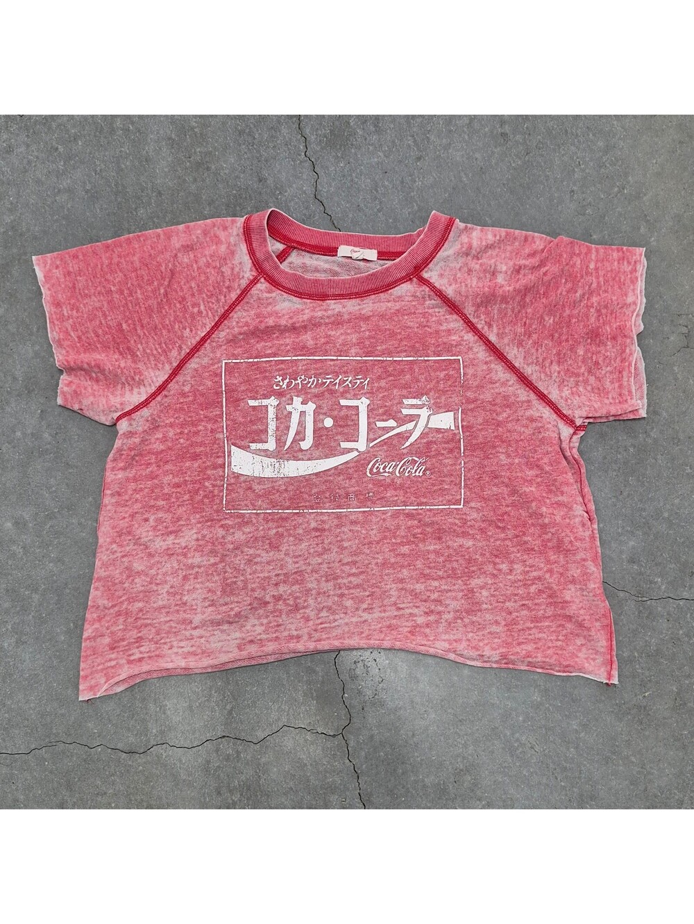 Japanese Coca Cola Logo Cropped T Shirt